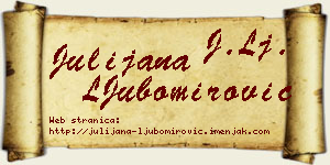 Julijana LJubomirović vizit kartica
